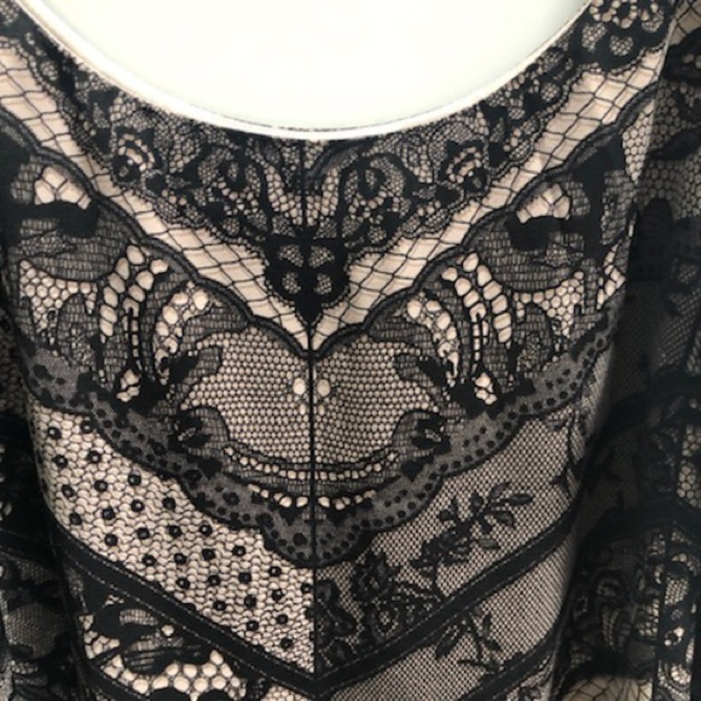 CAbi Black and Cream Lace-Patterned Camisole - Picture 2 of 5
